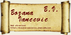 Božana Vančević vizit kartica